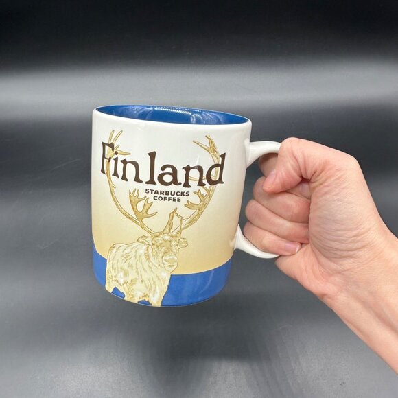Starbucks Finland Global Icon Series Collector Coffee Mug Elk Blue Beige - Picture 9 of 9